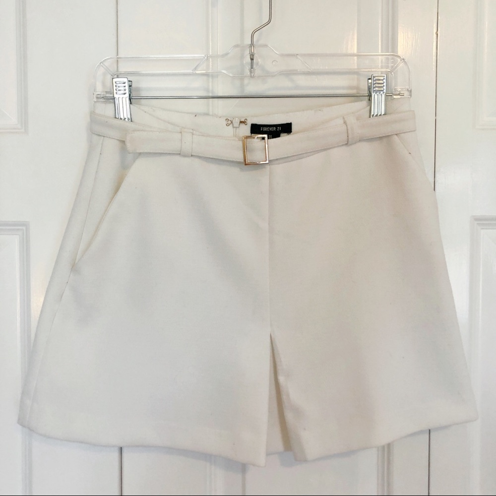 Forever 21 White Skirt With Belt
